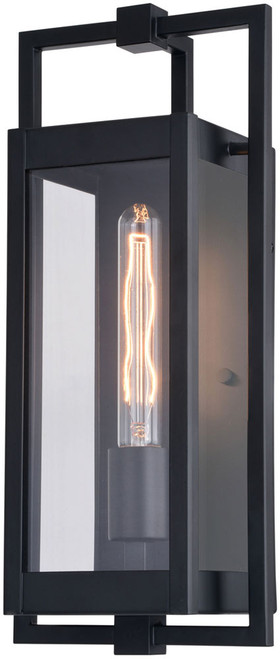 Vaxcel T0688 Sheridan Contemporary Matte Black 16.25" Outdoor Wall Sconce