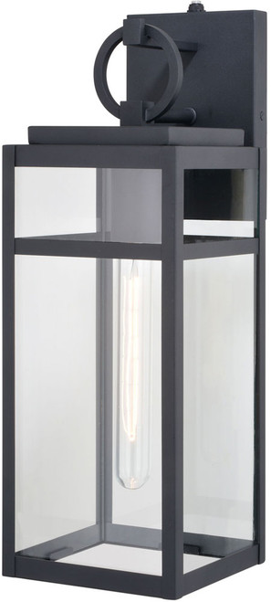 Vaxcel T0721 Hubbard Contemporary Textured Black 17.75" Outdoor Lamp Sconce