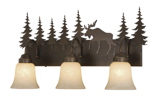 Vaxcel VL55603BBZ Yellowstone Country Burnished Bronze Finish 7.75" Wide 3-Light Vanity Lighting Fixture