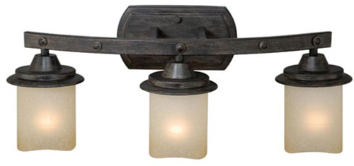 Vaxcel W0147 Halifax Aged Walnut 3-Light Bathroom Sconce Lighting