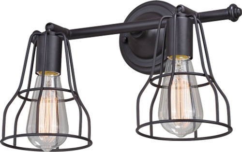 Vaxcel W0312 Clybourn Vintage Oil Rubbed Bronze 2-Light Bathroom Light Fixture