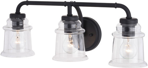Vaxcel W0350 Toledo Matte Black 3-Light Lighting For Bathroom