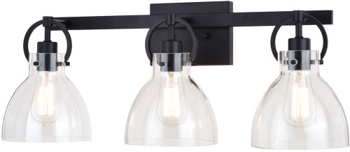Vaxcel W0418 Ogden Modern Matte Black 3-Light Bathroom Vanity Lighting