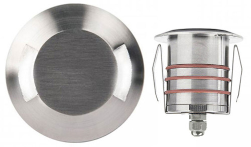 WAC Lighting 2071-SS Modern Marine Grade Stainless Steel LED Round Beveled Bi-Directional Top Inground Exterior Landscaping Light