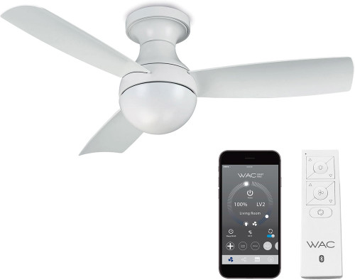 WAC Lighting F-004-MW Orb Modern Matte White LED Interior / Exterior 44" Home Ceiling Fan