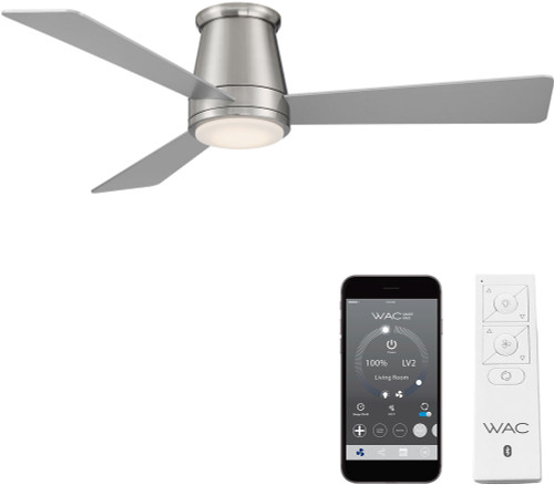 WAC Lighting F-037L-BN Hug Modern Brushed Nickel LED Interior / Exterior 52" Ceiling Fan