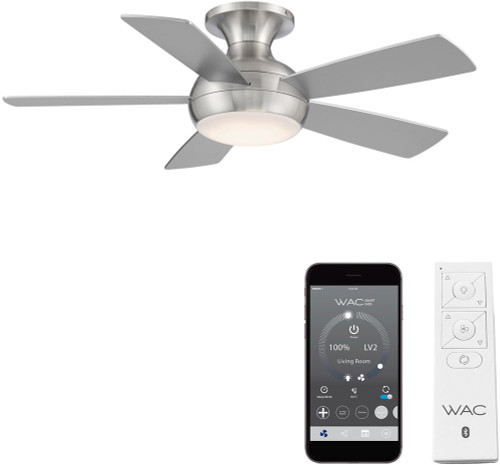 WAC Lighting F-034L-BN Odyssey Modern Brushed Nickel LED Indoor / Outdoor 44" Ceiling Fan