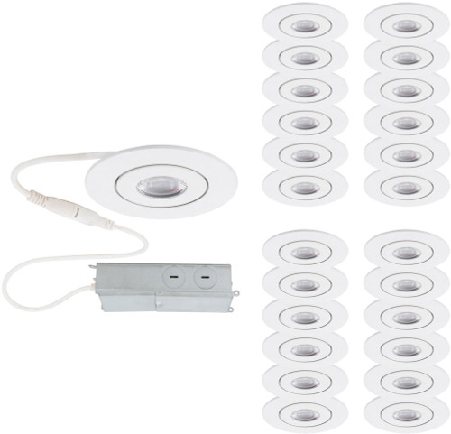 WAC Lighting R2ERAR-W930-WT-24 Lotos Modern White LED Recessed Light Complete Kit (Pack of 24)