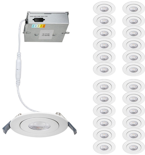 WAC Lighting R6ERAR-W9CS-WT-24 Lotos Modern White LED Down Lighting Complete Kit (Pack of 24)