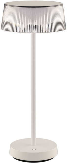 WAC Lighting TL-W251315-27-WT Crystal Modern White LED Rechargeable Outdoor Lighting Table Lamp