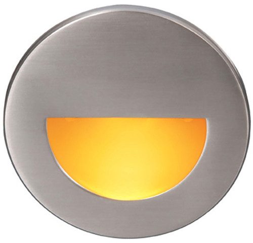 WAC Lighting WL-LED300-AM-BN Contemporary Brushed Nickel LED Amber Half-Round Indoor Step Light