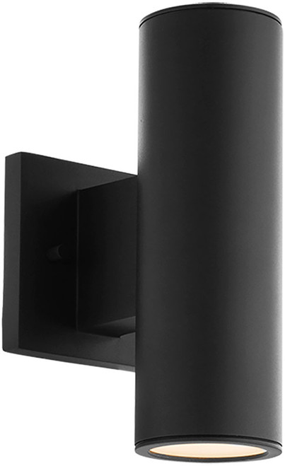 WAC Lighting WS-W190212-CS-BK Cylinder Modern Black LED 10" Outdoor Lighting Wall Sconce