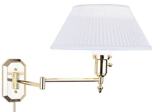 House of Troy WS705 WS Decorative Swing Arm Wall Lamp in Polished Brass