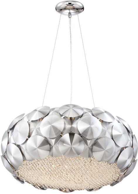 Zeev Lighting CD10186/6/CH Crown Modern Chrome 20" Pendant Lamp