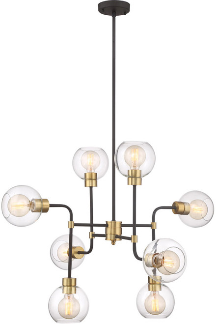Zeev Lighting CD10199/8/PB+MBK Pierre Contemporary Polished Brass / Matte Black Chandelier Light