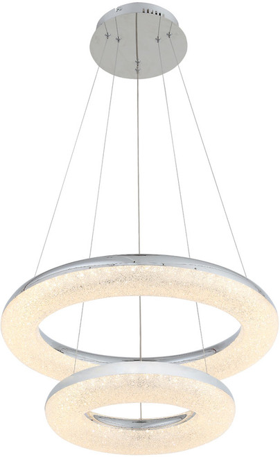 Zeev Lighting CD10249/LED/CH Orbit Modern Chrome LED Hanging Pendant Light