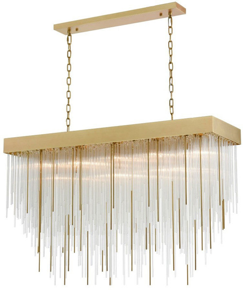 Zeev Lighting CD10330/17/AGB Waterfall Modern Aged Brass Kitchen Island Lighting