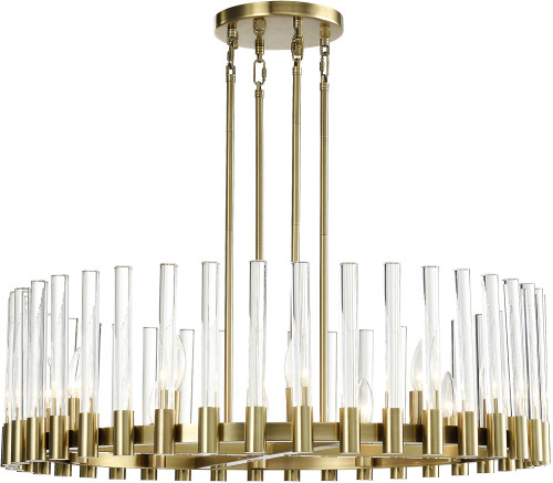 Zeev Lighting CD10357/12/AGB Julian Modern Aged Brass Hanging Chandelier