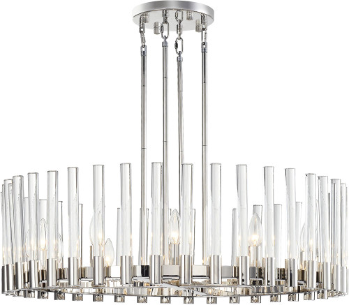 Zeev Lighting CD10358/12/PN Julian Contemporary Polished Nickel Hanging Chandelier