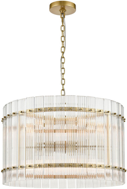 Zeev Lighting CD10399/12/AGB Allure Modern Aged Brass Drum Drop Ceiling Lighting