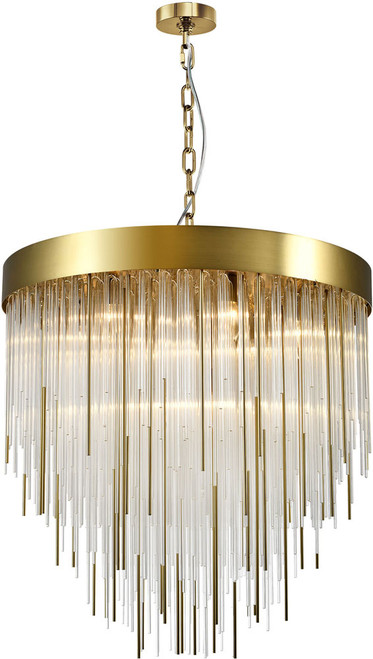 Zeev Lighting CD10421/12/AGB Waterfall Contemporary Aged Brass 30" Hanging Pendant Light