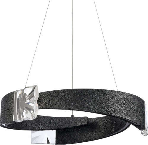 Zeev Lighting CD11621/LED-3/32/TMBK Arcus Modern Textured Matte Black LED Hanging Light