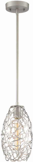 Zeev Lighting MP40024/1/SN Helios Contemporary Satin Nickel Mini Pendant Lighting Fixture