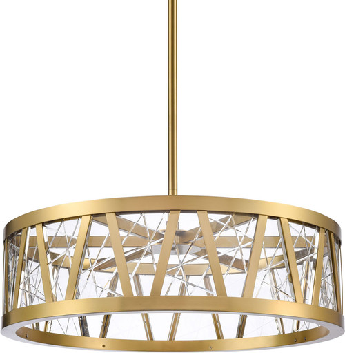 Zeev Lighting P11519/LED/AGB Lucus Aged Brass LED Drum Drop Ceiling Lighting