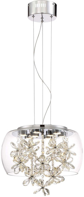 Zeev Lighting P30077/LED/CH Destiny Modern Chrome LED Drop Ceiling Light Fixture