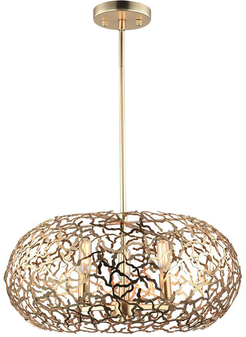 Zeev Lighting P30039/6/SG Helios Modern Matte Gold Hanging Light Fixture