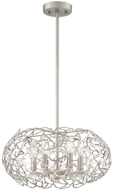 Zeev Lighting P30039/6/SN Helios Contemporary Satin Nickel Pendant Light Fixture