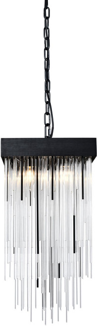Zeev Lighting P30112/4/SBB Waterfall Contemporary Satin Brushed Black Hanging Light