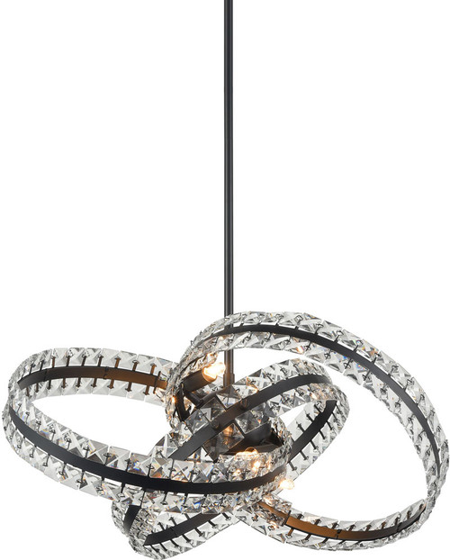 Zeev Lighting P30114/6/MBK Knot Matte Black Pendant Hanging Light