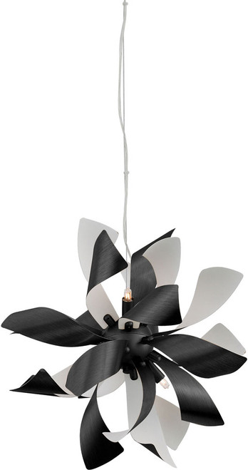 Zeev Lighting P30115/6/MBK+MW Blossom Modern Matte Black w/Matte White Hanging Lamp