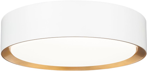Z-Lite 1014F12-MW-MGLD-LED Kawan Modern Matte White + Modern Gold LED 12" Ceiling Lighting Fixture