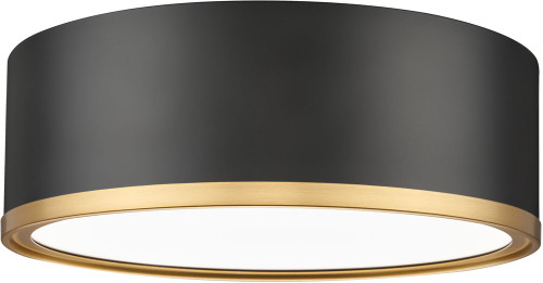 Z-Lite 1018F12-MB-MGLD-LED Bradley Modern Matte Black / Modern Gold LED 12.5" Overhead Lighting
