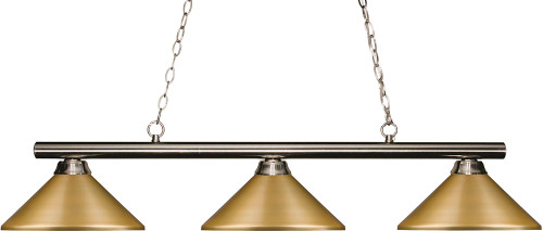 Z-Lite 155-3BN-MSG Sharp Shooter Brushed Nickel Kitchen Island Light
