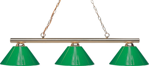 Z-Lite 155-3PB-PGR Sharp Shooter Polished Brass 10" Tall Island Lighting Fixture