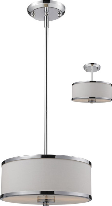 Z-Lite 164-12 Cameo Chrome 53.5" Tall Drum Pendant Hanging Light / Flush Mount