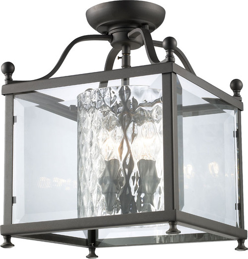 Z-Lite 177-3SF-M Fairview Bronze 14" Tall Flush Mount Lighting