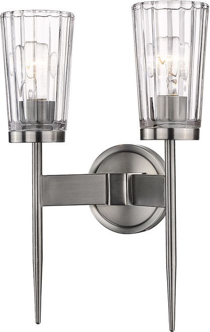Z-Lite 1932-2S-AN Flair Antique Nickel Sconce Lighting