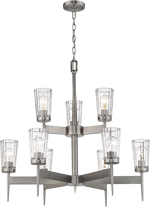 Z-Lite 1932-9AN Flair Antique Nickel Chandelier Lighting
