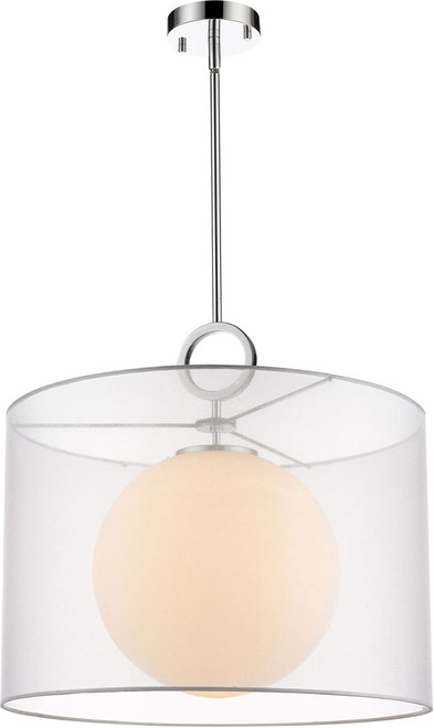 Z-Lite 194-20W-C Arosia Chrome 20" Drum Hanging Pendant Lighting