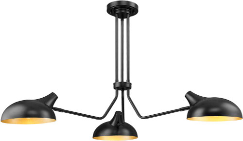 Z-Lite 1942-3SF-MB Bellamy Contemporary Matte Black Home Ceiling Lighting
