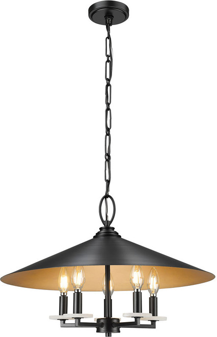 Z-Lite 1953-22MB Rialto Modern Matte Black 22" Pendant Light