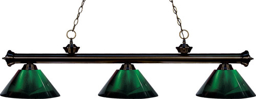 Z-Lite 200-3BRZ-ARG Riviera Bronze Green Island Lighting