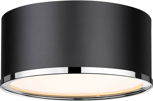 Z-Lite 2303F2-MB-CH Arlo Contemporary Matte Black & Chrome 12" Overhead Lighting