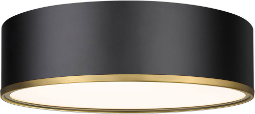 Z-Lite 2303F4-MB-RB Arlo Modern Matte Black & Rubbed Brass 20" Ceiling Lighting Fixture