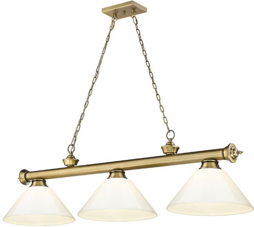 Z-Lite 2306-3RB-PWH Cordon Rubbed Brass Kitchen Island Lighting