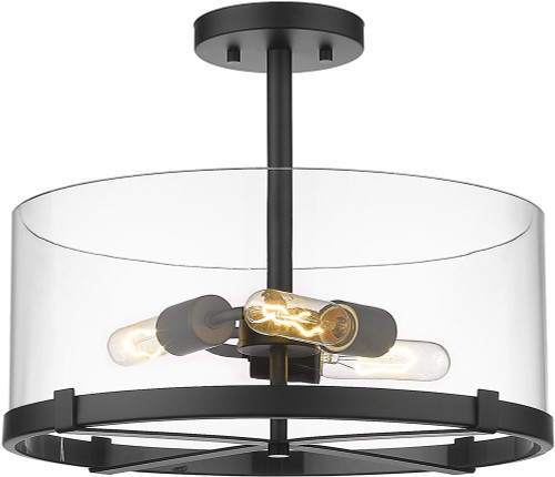 Z-Lite 3032SF-MB Callista Contemporary Matte Black Flush Mount Lighting Fixture